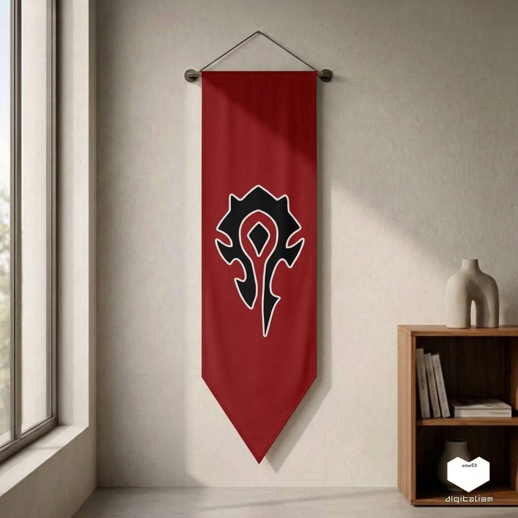 پرچم وارکرفت طرح هورد (WoW - Horde) مدل بنر دیواری | مخمل نوبل لوکس
