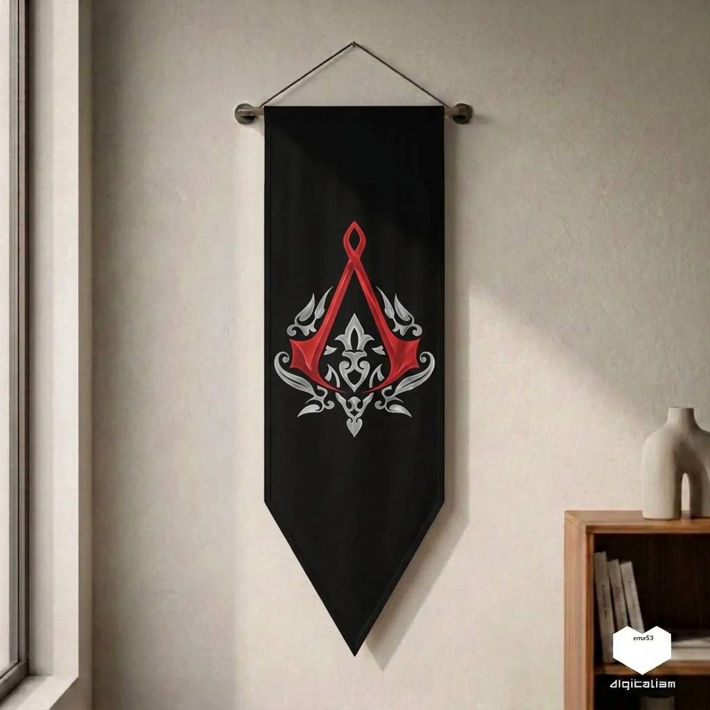 پرچم اساسینز کرید (Assassin’s Creed) طرح انجمن برادری مدل بنر دیواری لوکس | مخمل نوبل